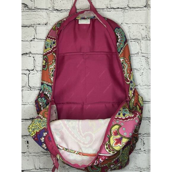 Vera Bradley Lighten Up Large Backpack Swirls Paisley Pink Orange - Picture 6 of 13